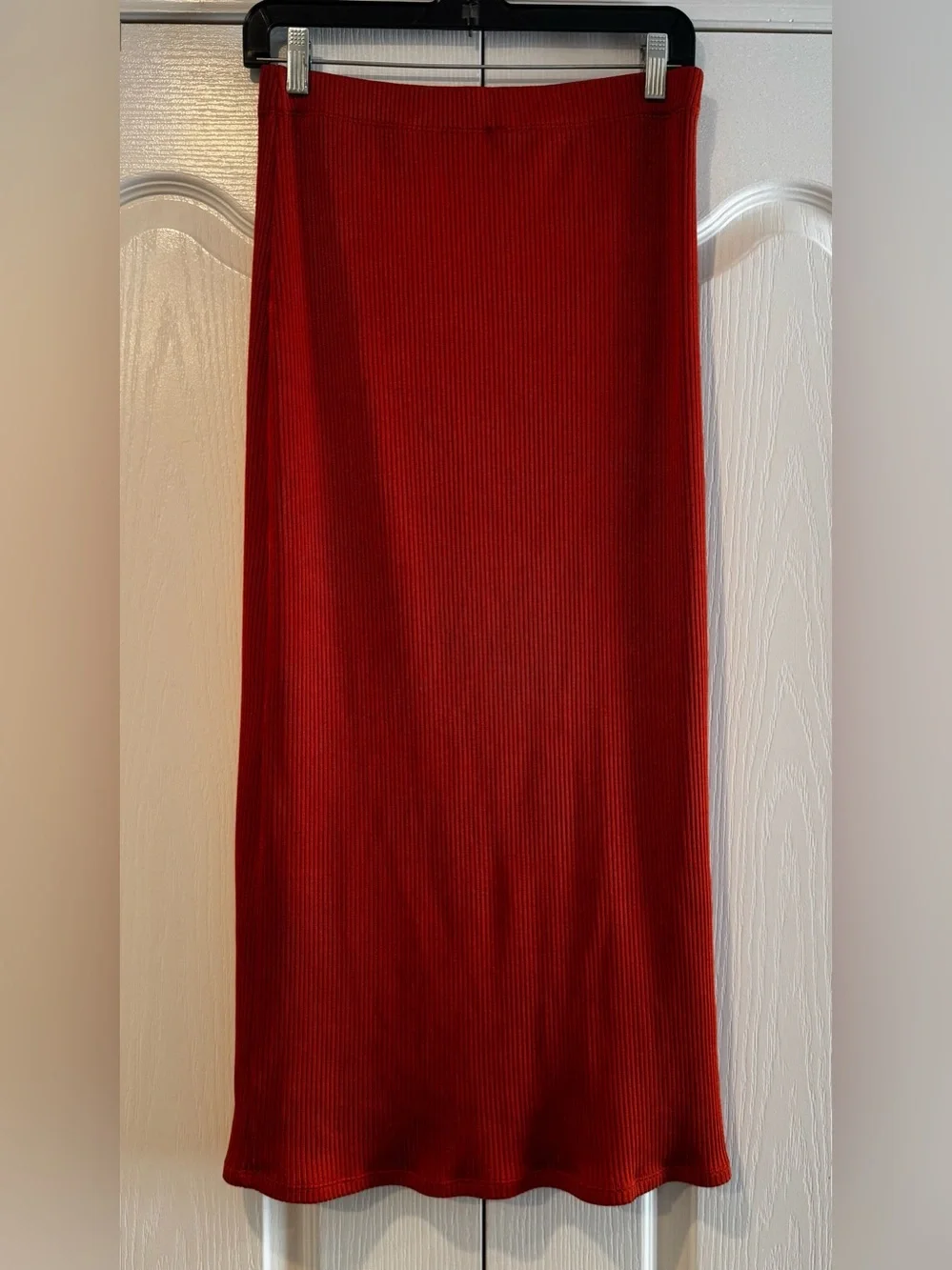 Free People Rust Ribbed Midi Skirt and Matching Tank Blouse - Size S